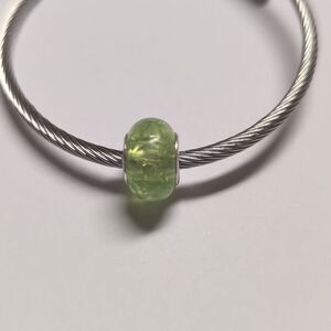 Green "Crushed Glass" Charm for Pandora Style Bracelet‎